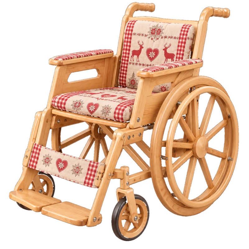 Sedia a rotelle in legno